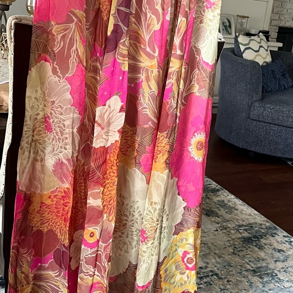 Zara Vibrant Floral Maxi Skirt in Pink and Orange - Picture 4 of 4